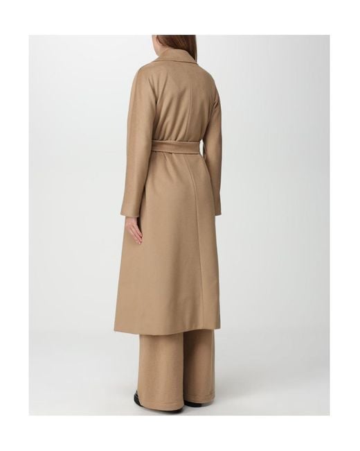 Max Mara Natural Studio Belted Long-Sleeved Coat