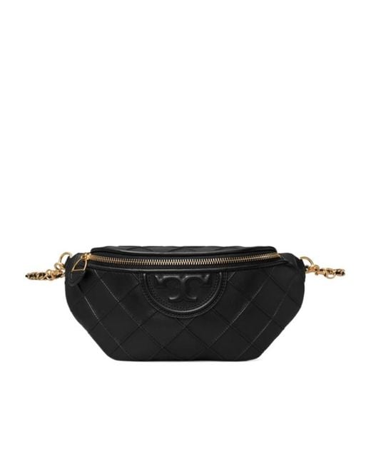 Tory Burch Black Fleming Logo Embossed Belt Bag