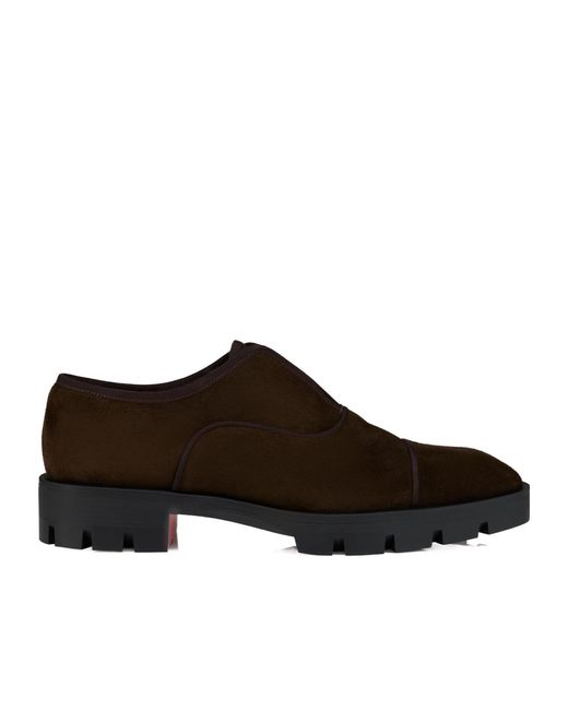 Christian Louboutin Brown Almond-Shaped Oxford Shoes for men