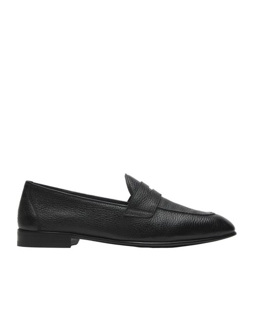 Brioni Black Deerskin Leather Appia Penny Loafers for men
