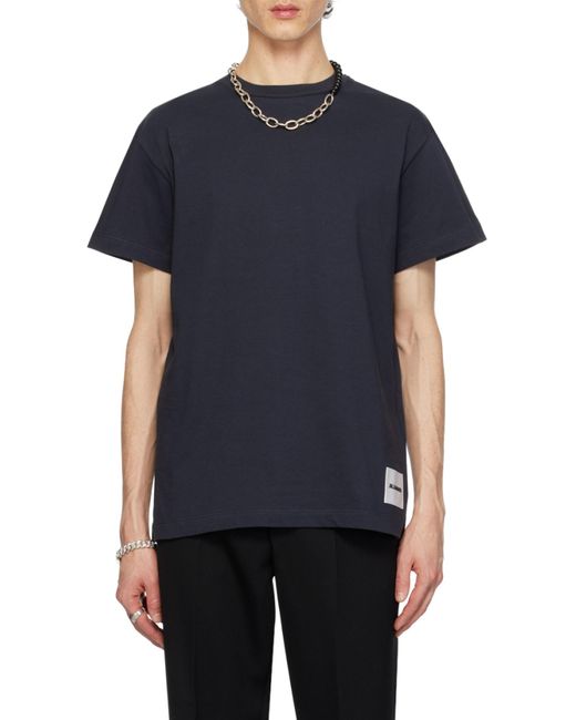 Jil Sander Blue Logo Patch Crewneck Pack Of Three T-Shirt for men