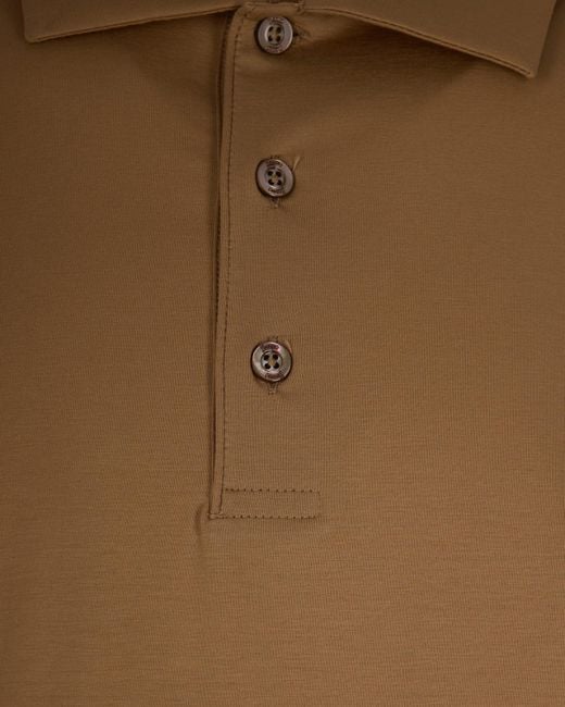 Herno Brown Button Detailed Short-Sleeved Polo Shirt for men
