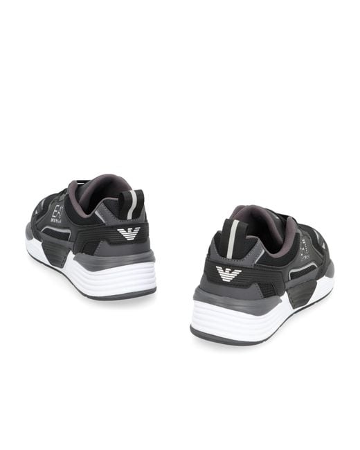 Emporio Armani Blue Logo Stamp Lace-Up Sneakers