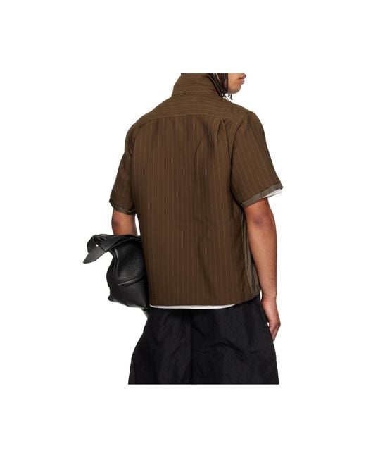 Sacai Brown Short Sleeve Shirt for men