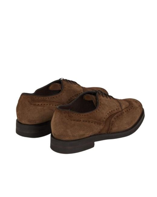 Santoni Brown Emil Almond Toe Loafers for men