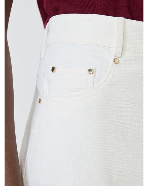 Max Mara White Cotton Bull Trousers