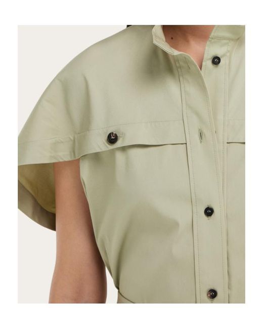 Ferragamo Green Ferragamo Poplin Shirt Dress