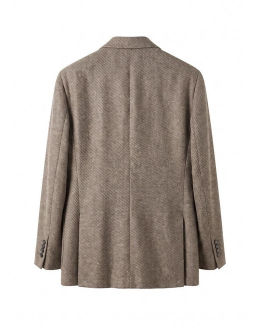 Peserico Brown Double-Breasted Blazer for men