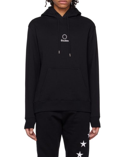 Etudes Studio Black Logo Embroidered Drawstring Hoodie for men