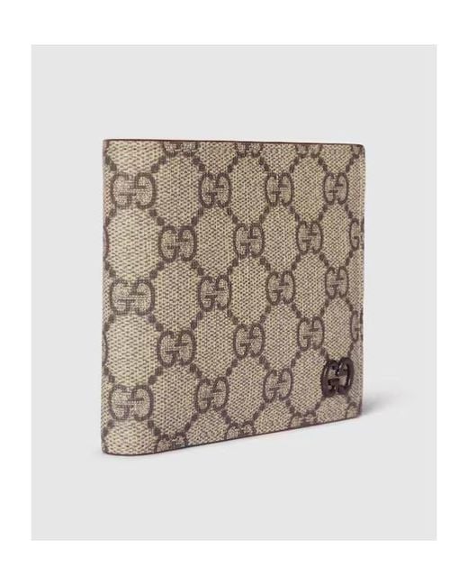 Gucci Natural Monogrammed Bifold Wallet for men