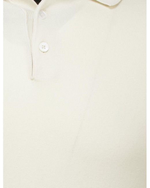 Boss White Long-Sleeve Organic Cotton Polo Shirt for men