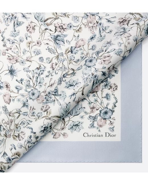 Dior White Millefiori 70 Square Scarf