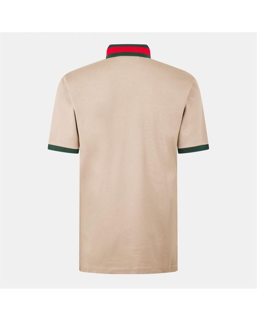 Gucci Natural Short-Sleeved Polo Shirt for men