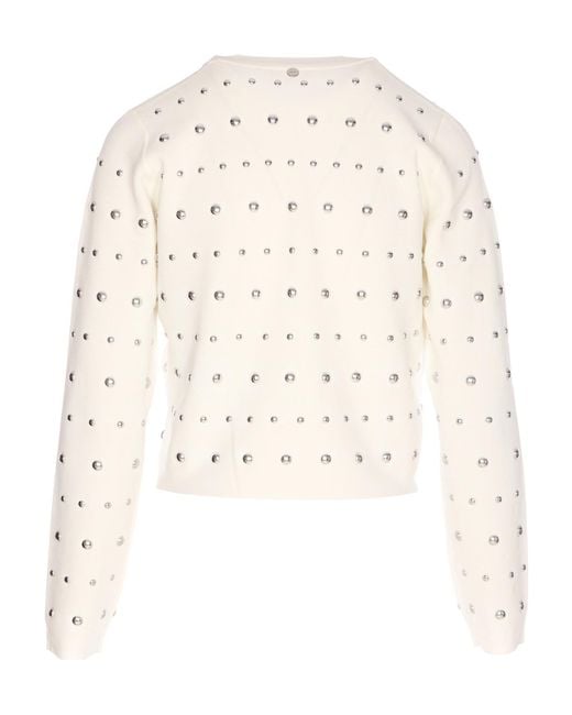 Liu Jo White Long Sleeved Embellished Cardigan
