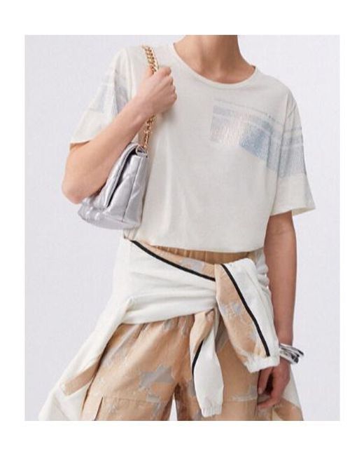 Liu Jo White T-Shirt With Rhinestones