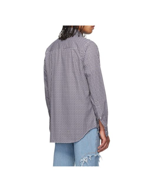 Edward Cuming Blue Flower Cotton Scratch The Itch Shirt for men