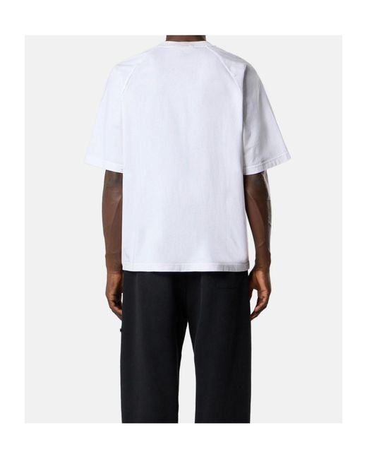 Stone Island White Oversized-Fit Short-Sleeve T-Shirt With Logo Embroidery for men