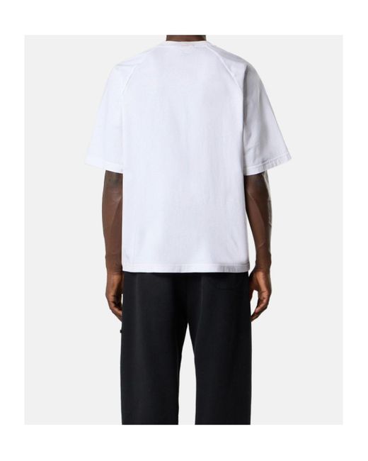 Stone Island White Oversized-Fit Short-Sleeve T-Shirt With Logo Embroidery for men