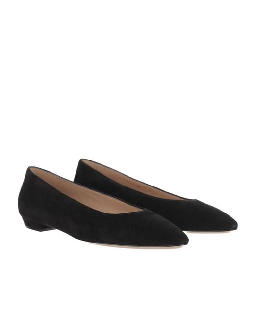 Gianvito Rossi Black Almond Toe Flats