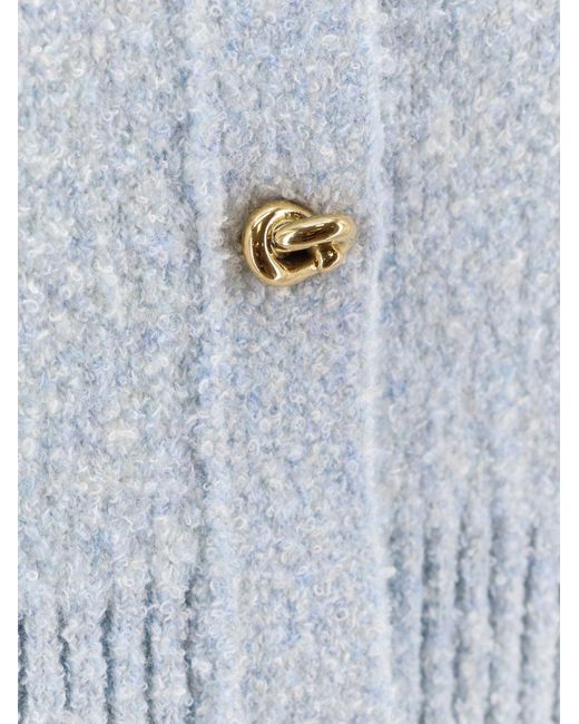 Bottega Veneta Blue Long Sleeved Crewneck Cardigan