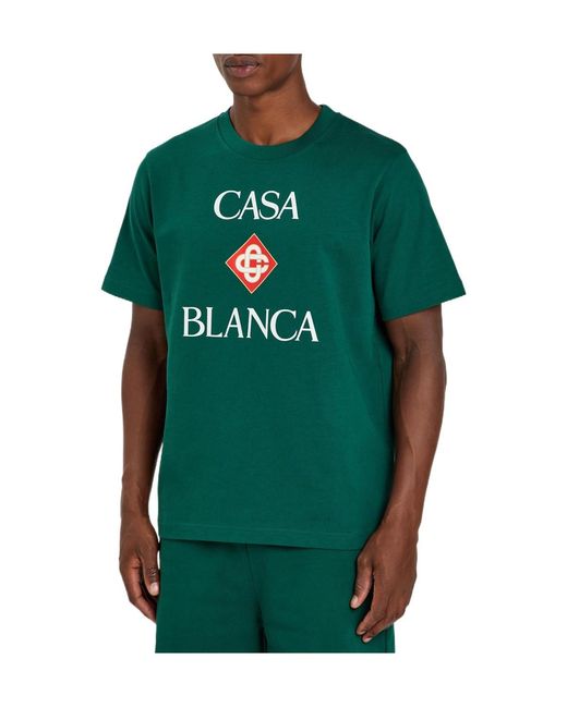 Casablanca Green Casual Crew Neck T-Shirt for men