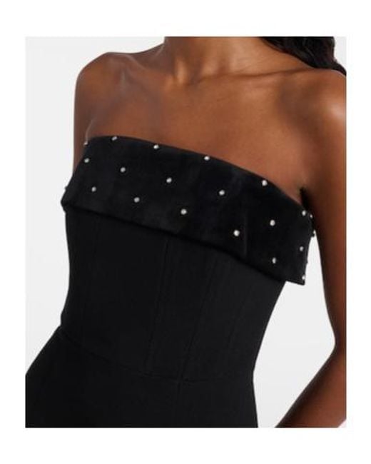 Rebecca Vallance Black Embellished Strapless Minidress