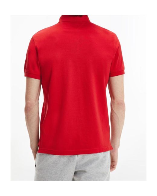Tommy Hilfiger Red Logo Short Sleeve Polo Shirt for men