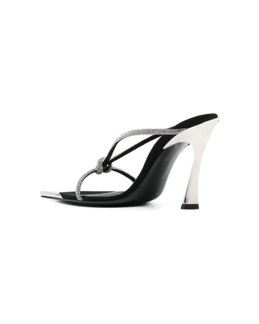 Mugler White 100Mm Knotted Fang Mules