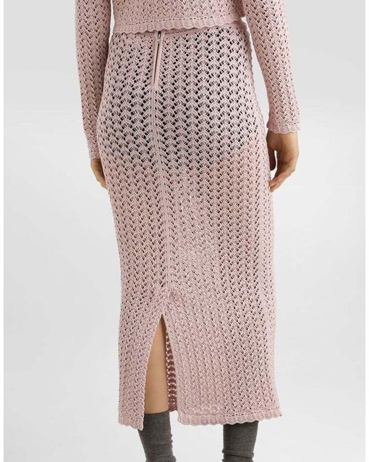 Dolce & Gabbana Pink Crochet Skirt