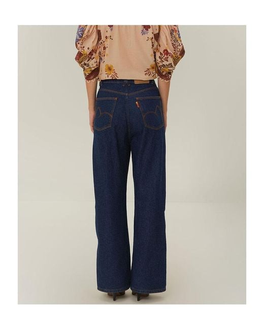 Farm Rio Blue High-Waisted Jeans