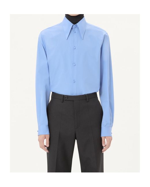 Valentino Blue Button-Up Long-Sleeved Shirt for men