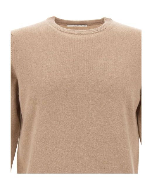 Kangra Cashmere White Kangra Crew Neck Knitted Sweater for men