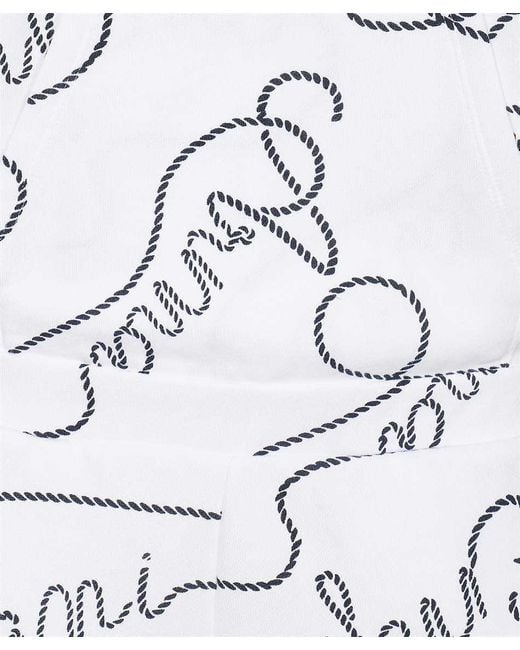 Emporio Armani White Logomania-Print Sleeveless Playsuit