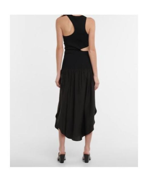 Stella McCartney Black Asymmetric Cutout Midi Dress