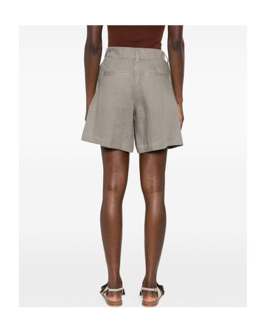 Brunello Cucinelli Gray Double Pleated Shorts