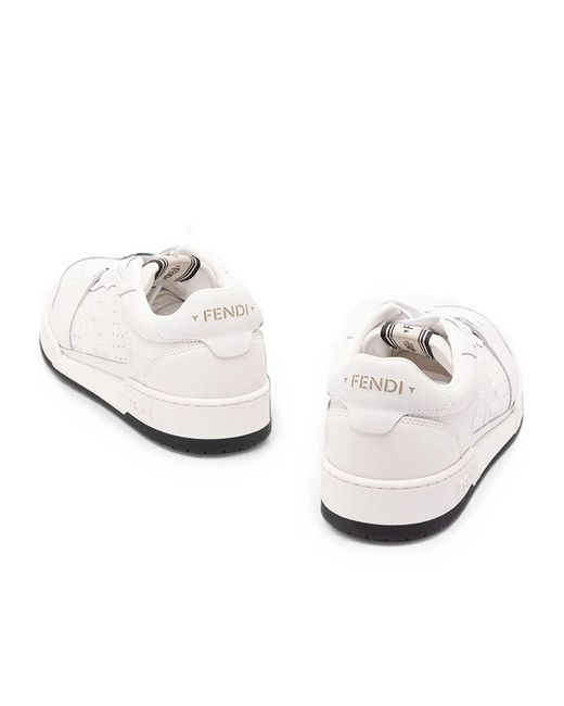 Fendi White Match Low-Top Sneakers for men