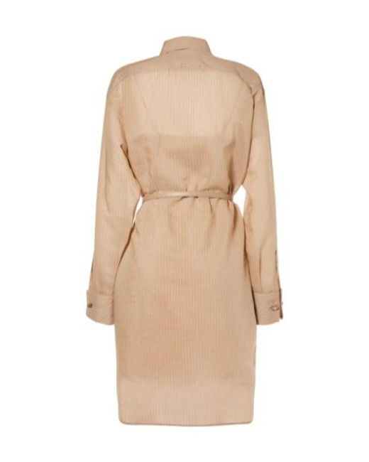 Max Mara Brioso Striped Mini Dress in Natural | Lyst