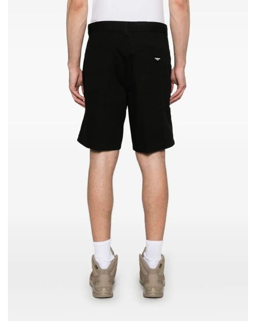Carhartt Black Drewe Logo Embroidered Shorts for men