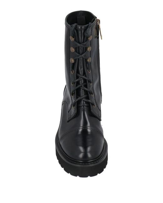 Dolce & Gabbana Black Minimal Shiny Leather Combat Boots