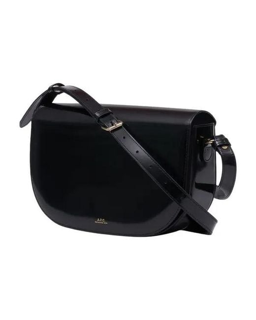 A.P.C. Black Foldover Top Shoulder Bag