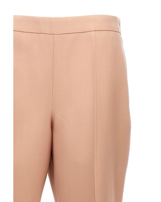 Jil Sander Natural Pleated Straight Leg Pants