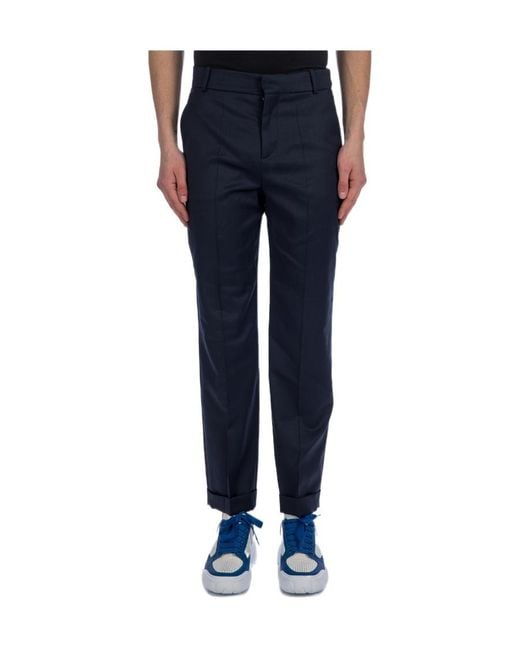 Balmain Blue Mid-Waisted Cropped Trousers for men