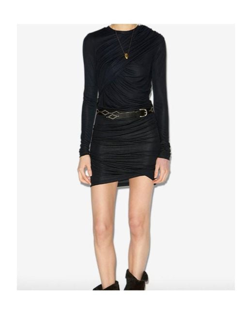 Isabel Marant Black Isabel Marant Étoile Crewneck Long Sleeve Dress