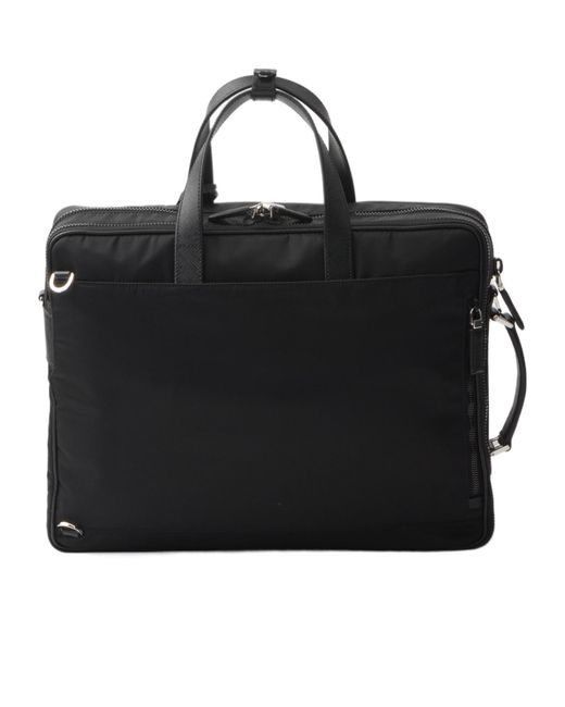 Prada Black Re-Nylon Zipped Laptop Bag for men