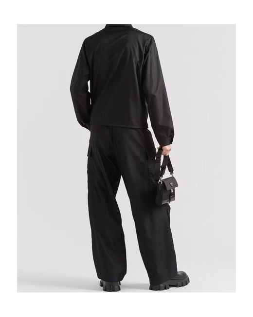 Prada Black Logo Plaque Zipped Jacket for men