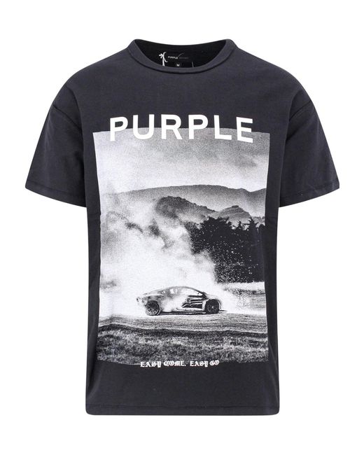 Purple Brand Black Photograph-Print T-Shirt for men
