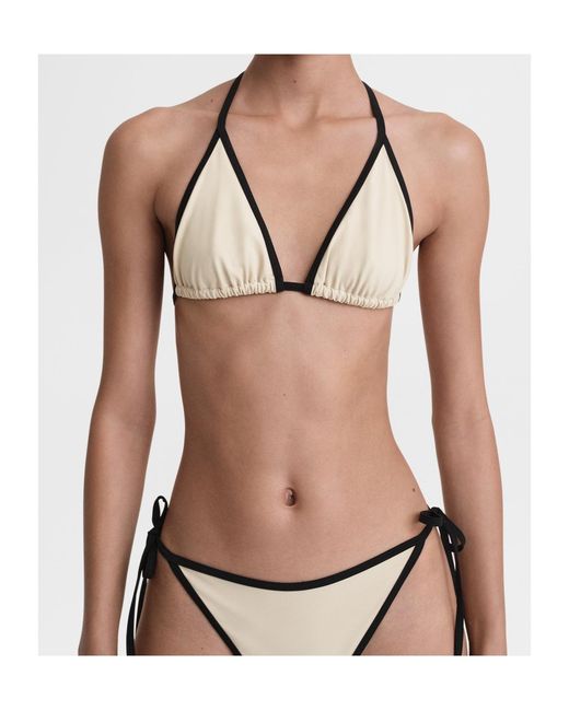 Totême Metallic Contrasting-Border Triangle-Cup Bikini Top