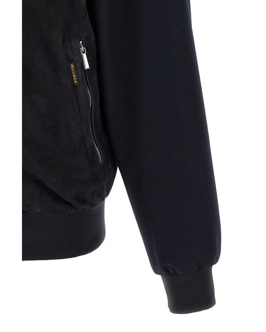 Moorer Blue Axten Convertible Bomber Jacket for men