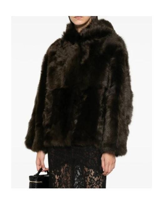 Yves Salomon Black Hooded Jacket