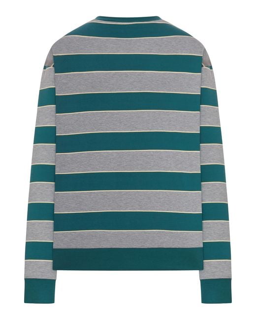 Miu Miu Green Oversized Striped Sweatshirt